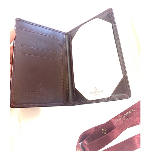 555 - Patek Philippe Men's Leather Wallet/Notepad/Passport holder boxed