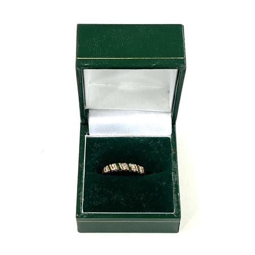 455 - Vintage 9ct gold emerald and diamond ring marked 375 weight approx 1.8 grams uk ring size k +