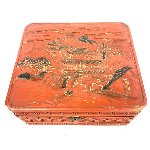 59 - Antique chinese cinnabar lacquer box