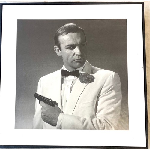 254 - Selection 4 framed black and white prints to include prints of Sean Connery, Steve McQueen, Bobby Mo... 