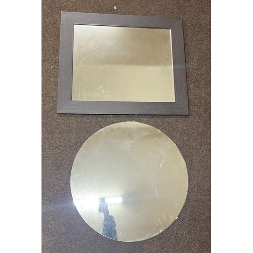 227 - 2 Mirrors, 1 frameless largest measures approx 30 inches by 25.5 inches