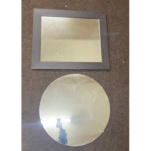 227 - 2 Mirrors, 1 frameless largest measures approx 30 inches by 25.5 inches