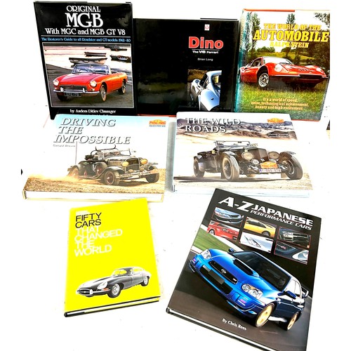 246 - Selection hard back automobile / car books to include Dino The V6 Ferrari by Brian Long, Fifty cars ... 