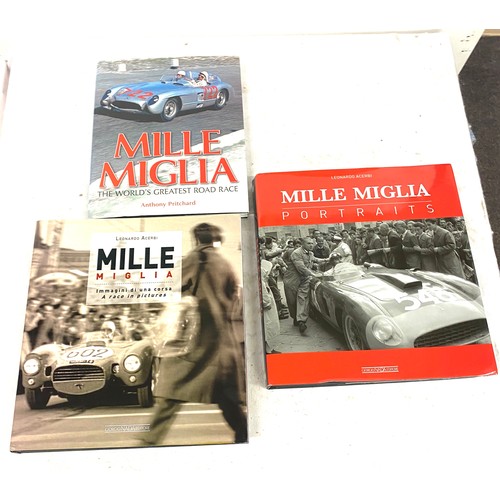 180 - Selection of 3 Hard back car books includes Mille Miglia the worlds greatest road race, Portraits an... 