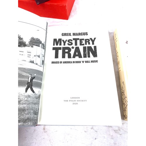 46 - 2 Hardback The Folio society books includes Grell Marcus Mystery Train, The plums of P.G Wodehouse