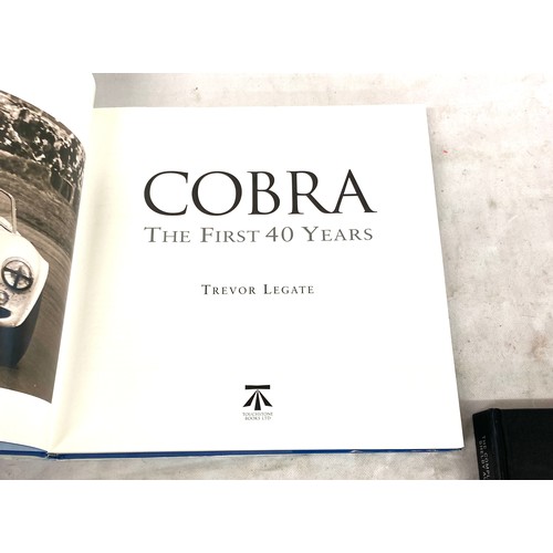 17 - Two hardback car books includes the complete book of shelby by colin comer, cobra the first 40 years... 