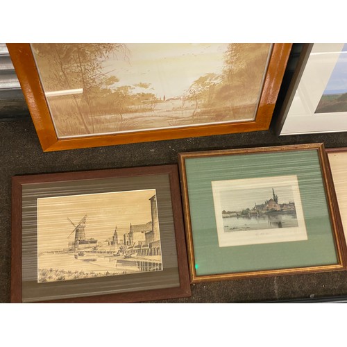 169 - Large selection of framed prints