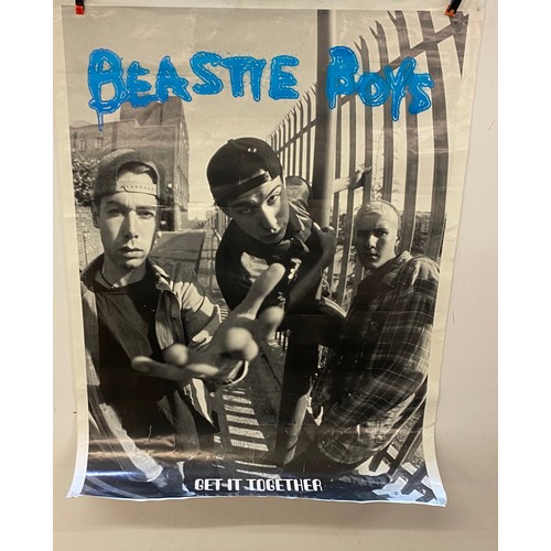 213 - 2 Rock posters beastie boys and pearl jam, signed 34 inches by 26 inches, over all good condition