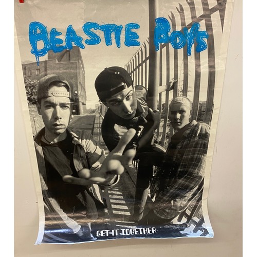 213 - 2 Rock posters beastie boys and pearl jam, signed 34 inches by 26 inches, over all good condition