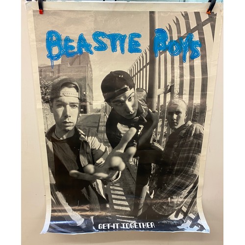 213 - 2 Rock posters beastie boys and pearl jam, signed 34 inches by 26 inches, over all good condition