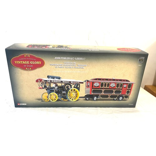 438 - Brand new in box Corgi Fowler b6 Showmans locomotive Limited Edition 80110 Le mont blanc and caravan