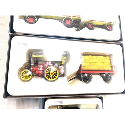 437 - 4 Boxed Corgi Vintage Glory Fowler b6 showmans locomotive, 10 ton road roller, Garrett road tractor ... 