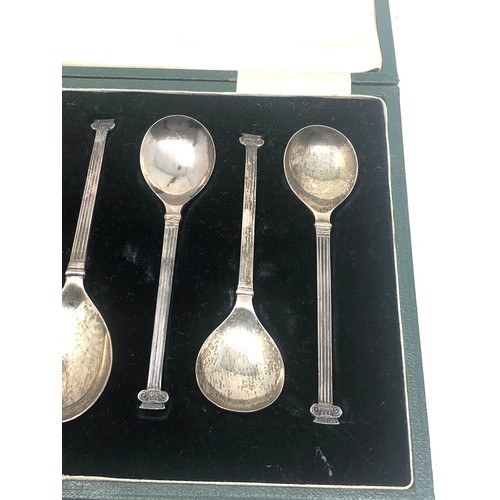 42 - Boxed set of 7 silver tea spoons