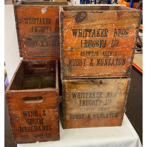 269 - Selection of advertising crates includes Brewers agents, Whitaker Bros, Wine and spirit etc