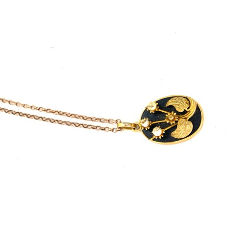 476 - 14ct gold Pendant on a 9ct gold chain total weight approx 5.7g