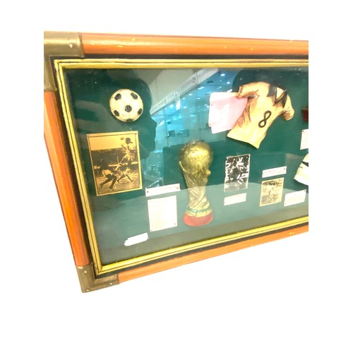 163 - Cased Football scene diorama, measures approx 21 inches by 12 inches