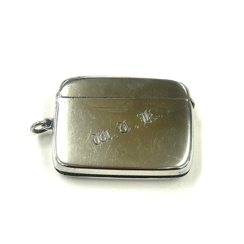 541 - Large sterling silver antique vesta case, hallmarked Birmingham 1913, makers marks DNF, approximate ... 