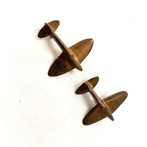 482 - 2, WW2 Spitfire trench  art sweetheart brooches