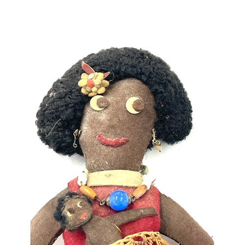 538 - Vintage African tribal  felt doll, approximate height