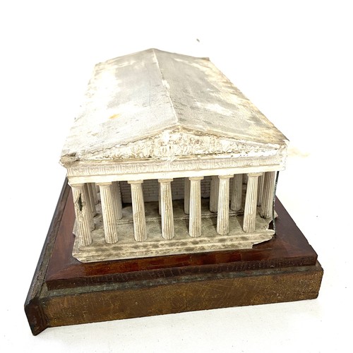 550 - Rare antique Georgian plaster model of the Parthenon mounted on a mahogany base, Grand tour size, ap... 