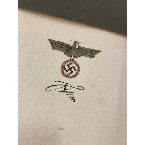 486 - Original WW2 military artwork with Adolf Hitler and Rommel Signatures, Churchill VII Tank and Valent... 