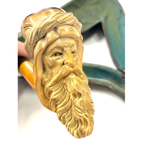 483 - Large Meerschaum pipe of a Turkish gentleman in original case