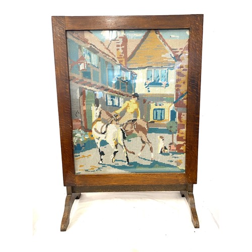 206 - Tapestry fire screen measures approx 30.5 inches tall 20.5 inches wide