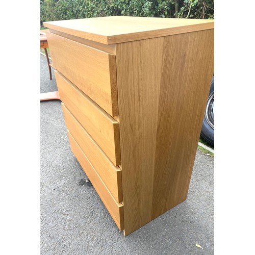 570 - 4 Drawer beech coloured Ikea chest, approximate measurements: Height 39.5 inches, Width 31.5 inches,... 