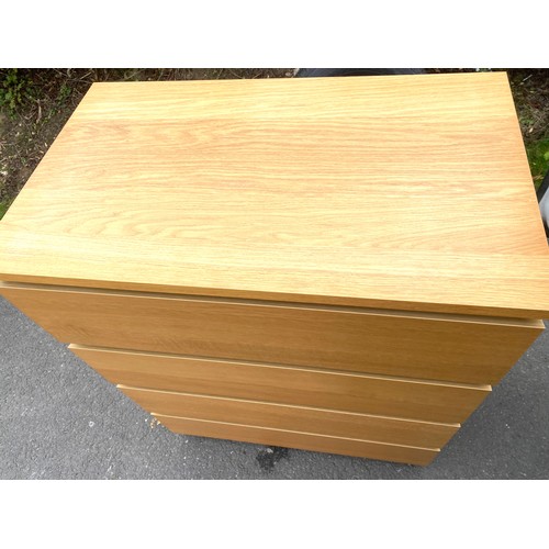 570 - 4 Drawer beech coloured Ikea chest, approximate measurements: Height 39.5 inches, Width 31.5 inches,... 