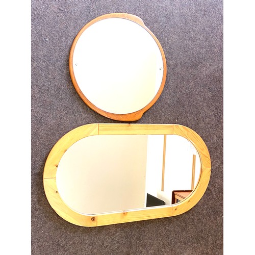 594 - 2 framed mirrors, largest measures approximately Height 35 inches, Width 20 inches