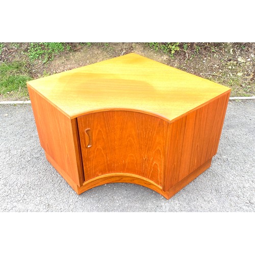 589 - Teak corner TV low unit