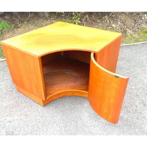 589 - Teak corner TV low unit