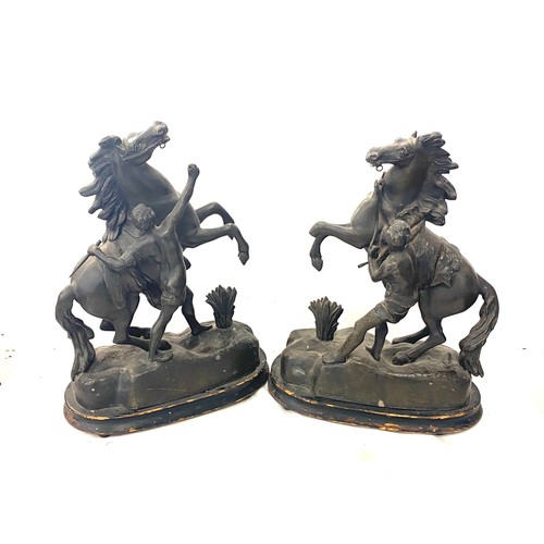 176 - Pair of Spelter horse figure measures approx 13.5inches tall