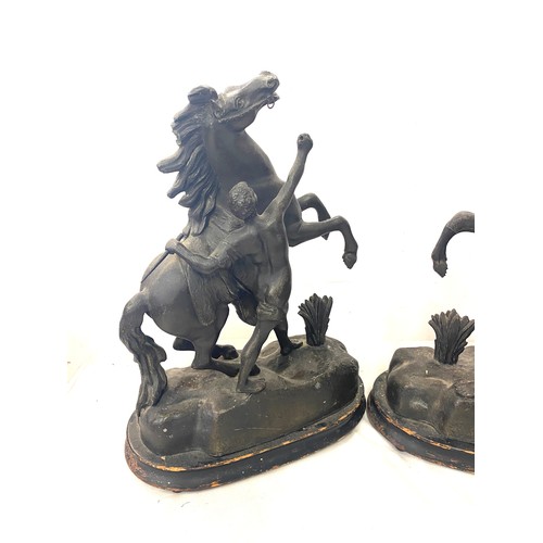 176 - Pair of Spelter horse figure measures approx 13.5inches tall