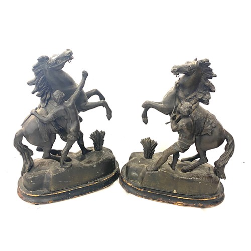 176 - Pair of Spelter horse figure measures approx 13.5inches tall