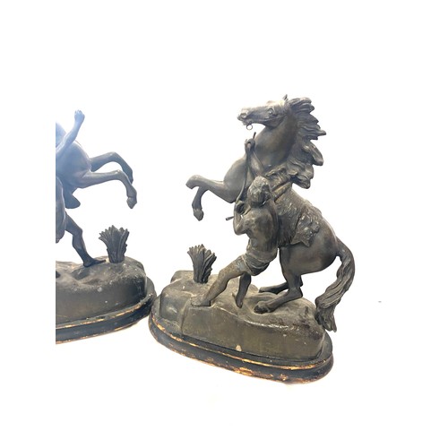 176 - Pair of Spelter horse figure measures approx 13.5inches tall