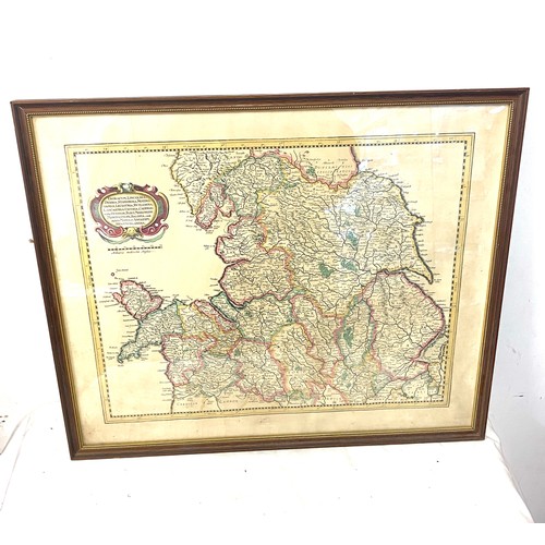 226 - Vintage framed map measures approx 19inches tall 25 inches wide