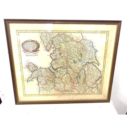 226 - Vintage framed map measures approx 19inches tall 25 inches wide