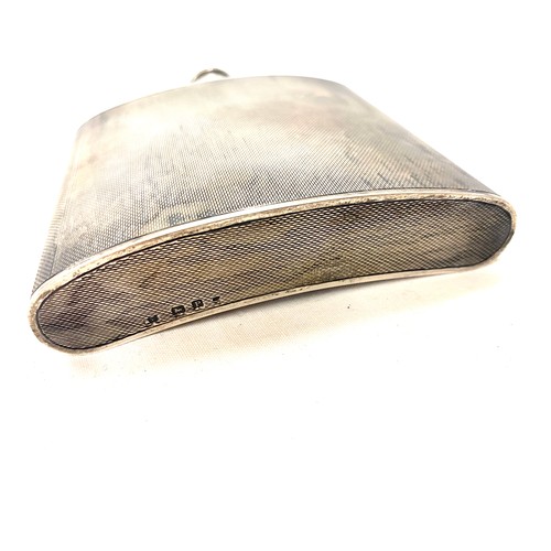 530 - Vintage silver engine turned hip flask, Birmingham silver hallmarks, maker marks A.W weight 138g