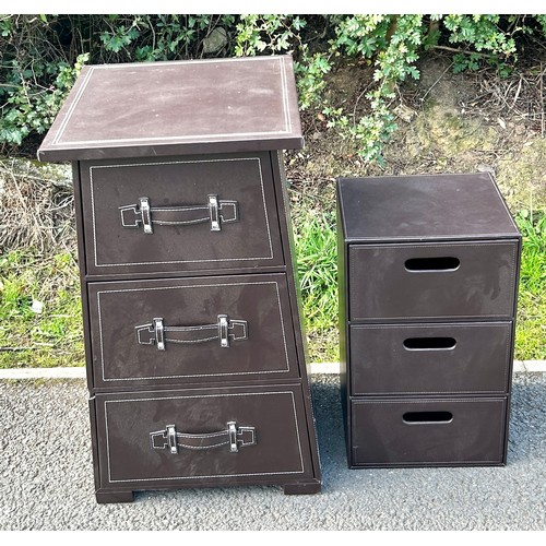 581 - 2 faux leather small storage units / bedsides, approximate height: 29 inches, Width 16 inches, Depth... 