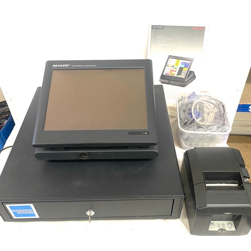 278 - Sharp 3500 touch screen till including Cash Drawer and printer, in working order