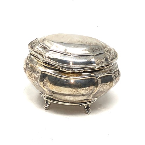 2 - Antique silver tea caddy London silver hallmarks measures approx 8.8cm tall 11.2cm wide