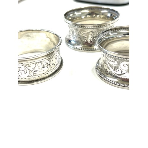 523 - 3 Silver hallmarked napkin rings