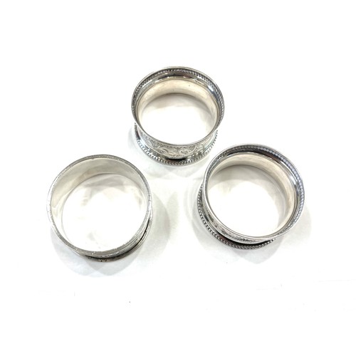 523 - 3 Silver hallmarked napkin rings