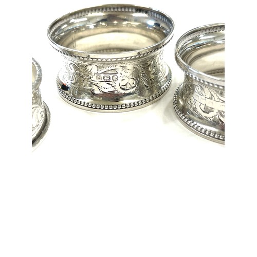 523 - 3 Silver hallmarked napkin rings