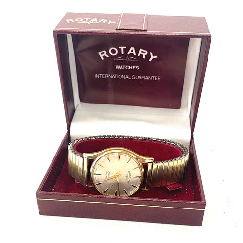 487 - Gents 9ct gold Rotary 21 jewel presentation wristwatch, working order, presentation inscription to b... 