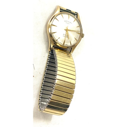 487 - Gents 9ct gold Rotary 21 jewel presentation wristwatch, working order, presentation inscription to b... 