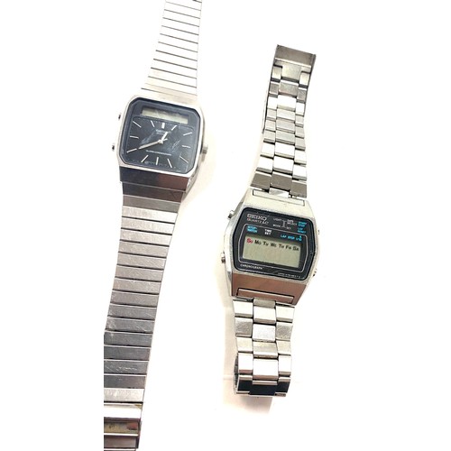 527 - Vintage Seiko A128-5000 Japan LCD mens wristwatch, Vintage Seiko alarm chronograph wristwatch, both ... 