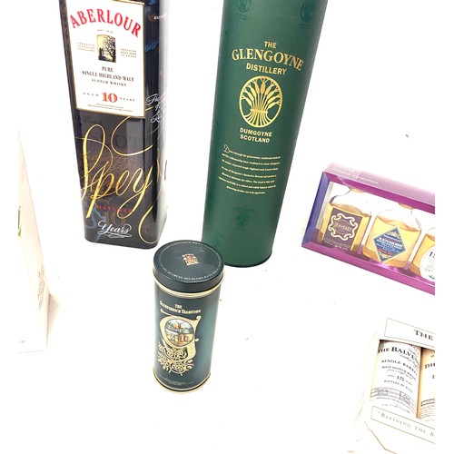 249 - Selection of assorted sealed whisky in original box to include Glengoyne, Aberlour, The Balvenie, Ma... 