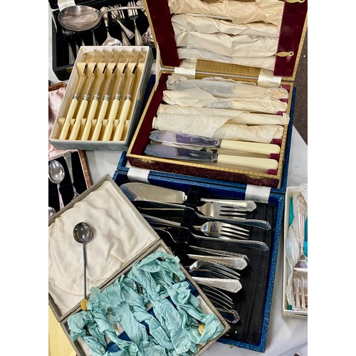 258 - Selection of cased silver plated cutlery sets